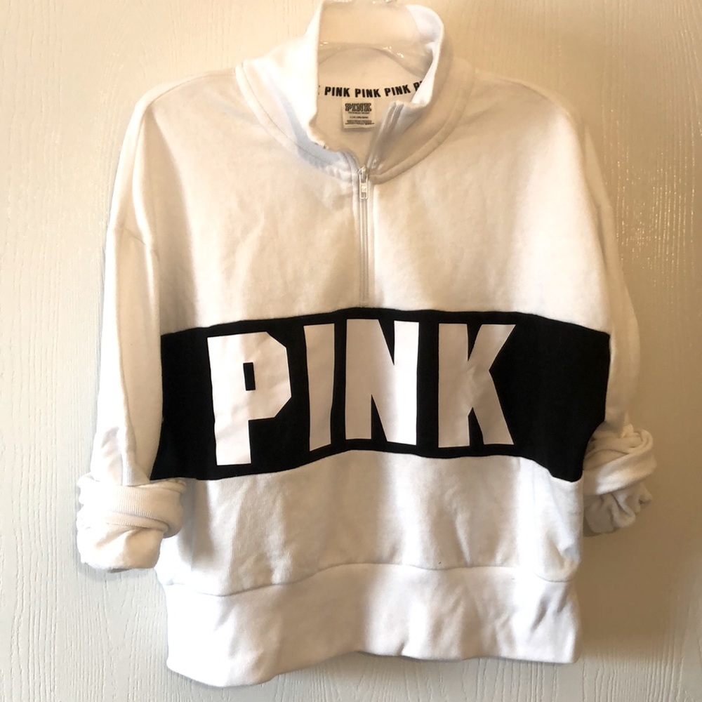PINK cropped quarter zip